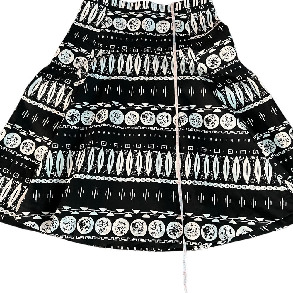 VERONICA BEARD WOODBLOCK PRINT FLARED A-LINE SKIRT SIZE 6 - Picture 8 of 12